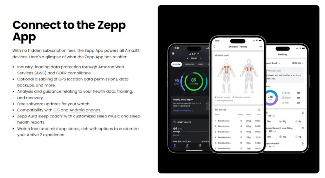 Active 2 (Round, Black Leather - Premium)