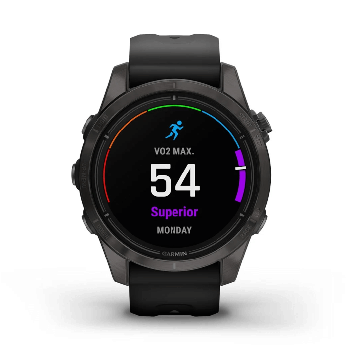 Epix Pro (Gen2) Sapphire Edition (47mm, Carbon Grey DLC, Black, Silicone Band)