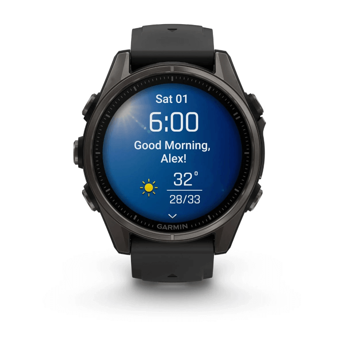 Fenix 8 (47mm, AMOLED, Carbon Grey DLC, Titanium, Pebble Grey, Silicone Band)