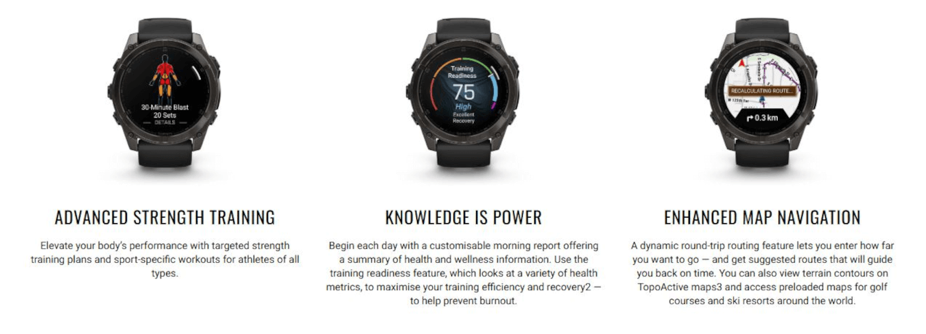 Fenix 8 (47mm, AMOLED, Slate Grey, Titanium, Black, Silicone Band)