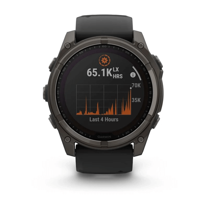 Fenix 8 (47mm, SOLAR, Carbon Grey DLC, Titanium, Pebble Grey, Silicone Band)