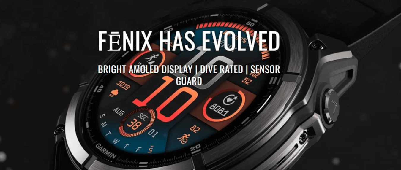 Fenix 8 (51mm, AMOLED, Carbon Grey DLC, Titanium, Pebble Grey, Silicone Band)