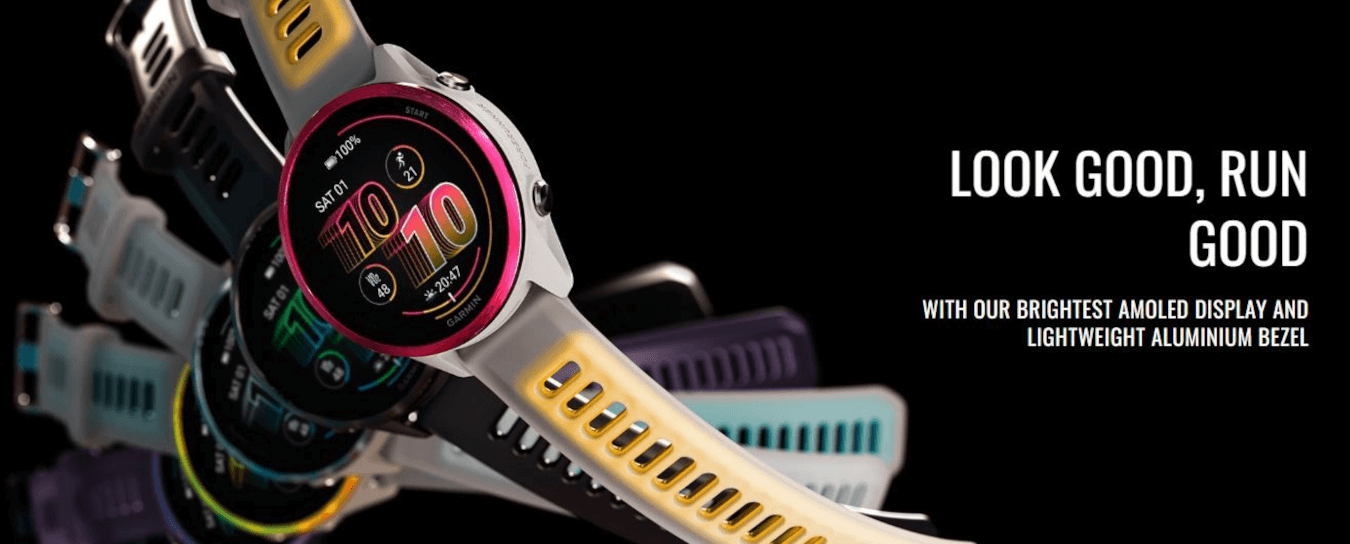 Forerunner 570 (42mm, Raspberry, Aluminium, Bone / Mango, Band)