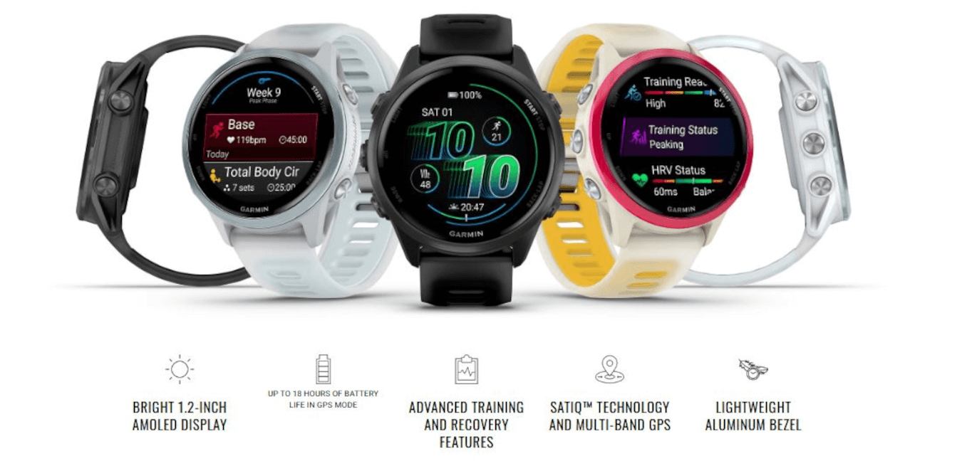 Forerunner 570 (42mm, Raspberry, Aluminium, Bone / Mango, Band)