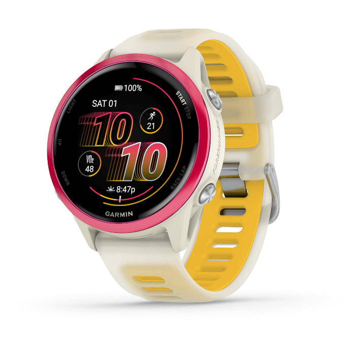 Garmin Forerunner 570 (42mm, Raspberry, Aluminium, Bone / Mango, Band)