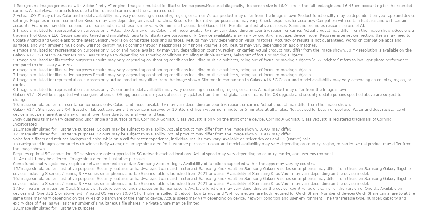 Galaxy A17 5G (Black, 8GB, 256GB)