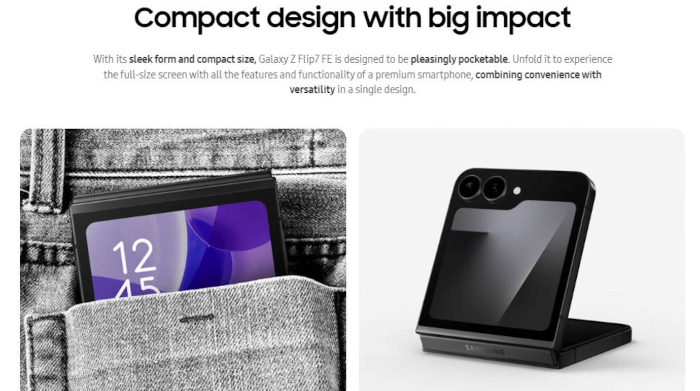 Galaxy Z Flip7 FE (White, 8GB, 128GB)