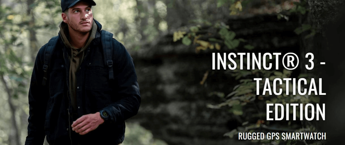 Instinct 3 Tactical Edition (50mm, Black, Amoled, Black, Band)