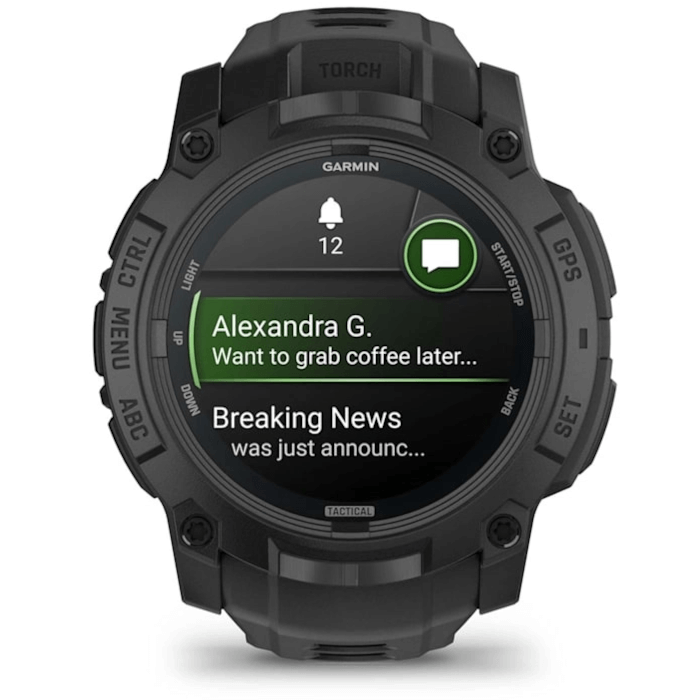 Instinct 3 Tactical Edition (50mm, Black, Amoled, Black, Band)