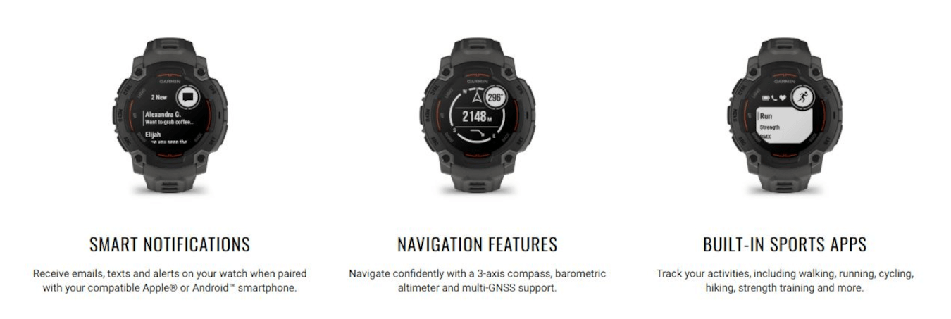 Instinct E (45mm, Black, Charcoal, Band)