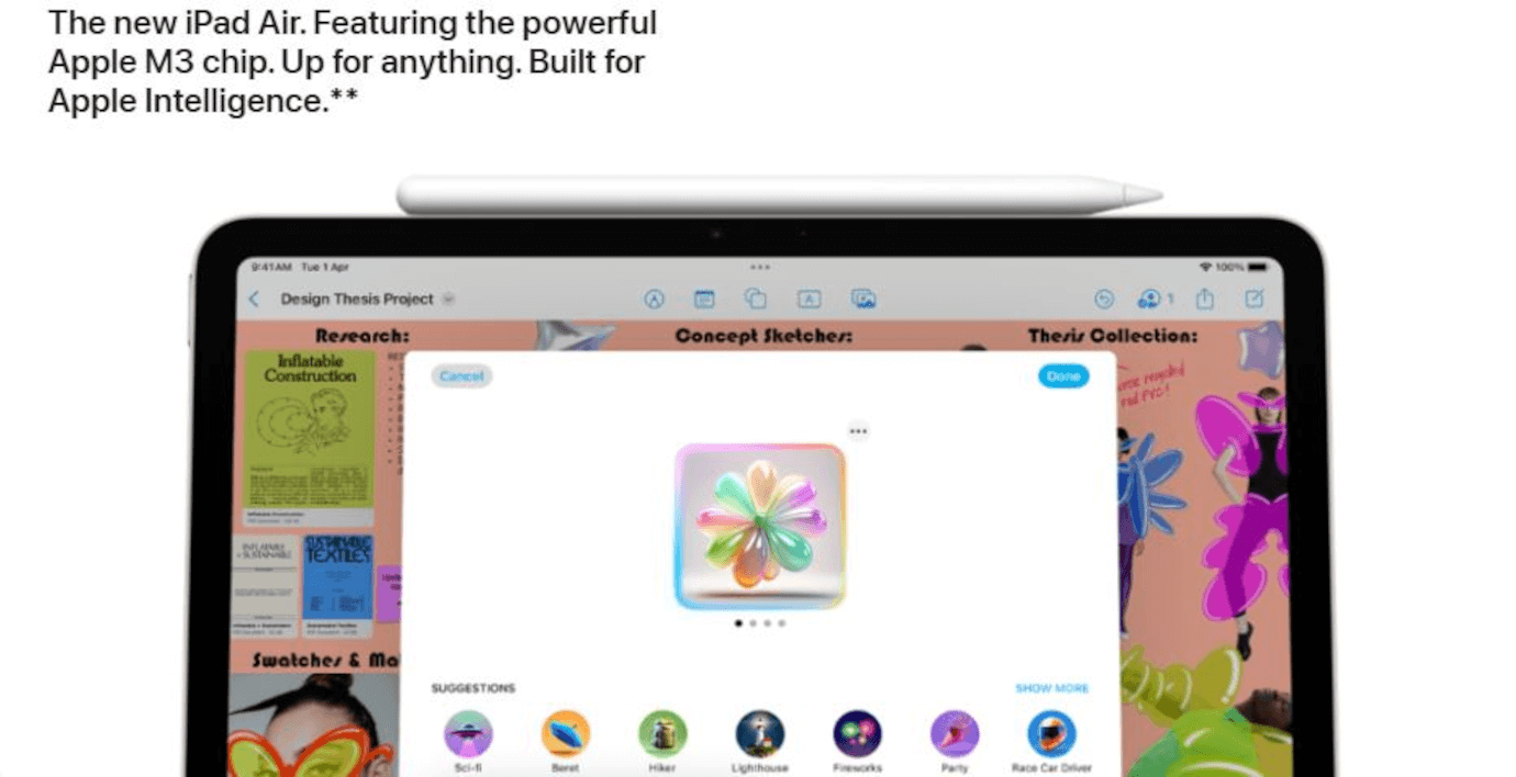 iPad Air (13 inches, Starlight, 128GB, Wi-Fi)