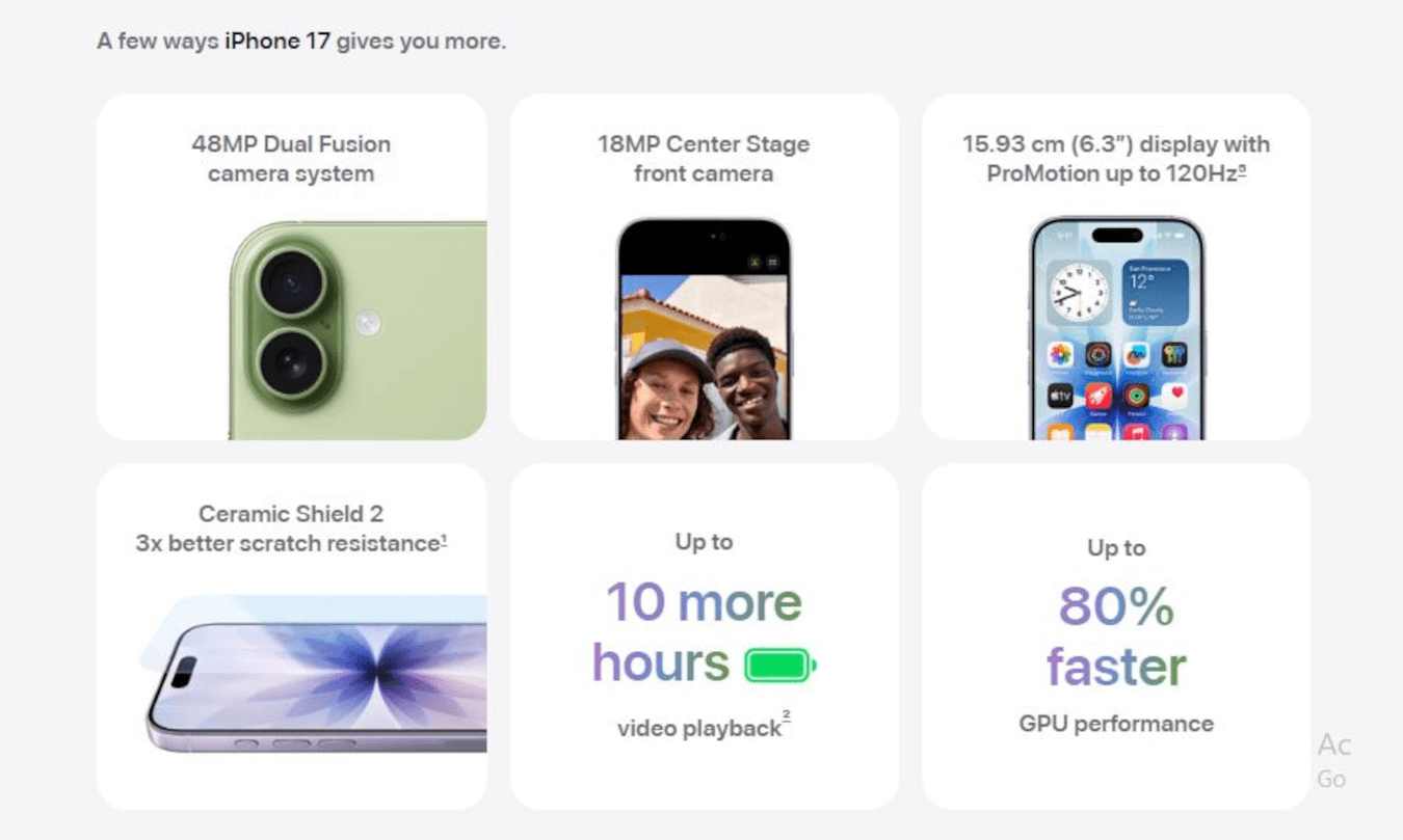 iPhone 17 (Lavender, 256GB)