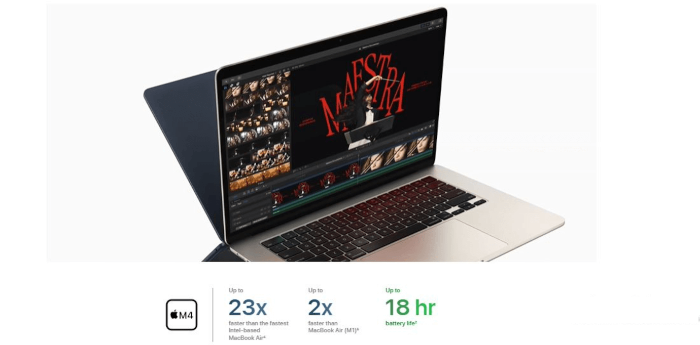 MacBook Air M4 (15 inches, Midnight, 24GB, 512GB)